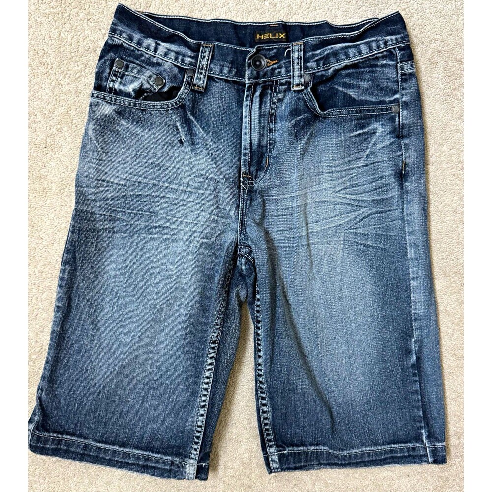Vintage Y2K Helix Denim Jorts Shorts Size 29 Dark Acid Wash Y2K Skater Grunge